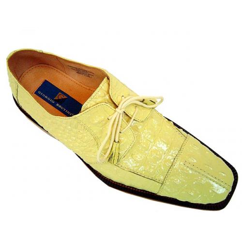 Giorgio Brutini Lemon Hornback Alligator Print Shoes 171444